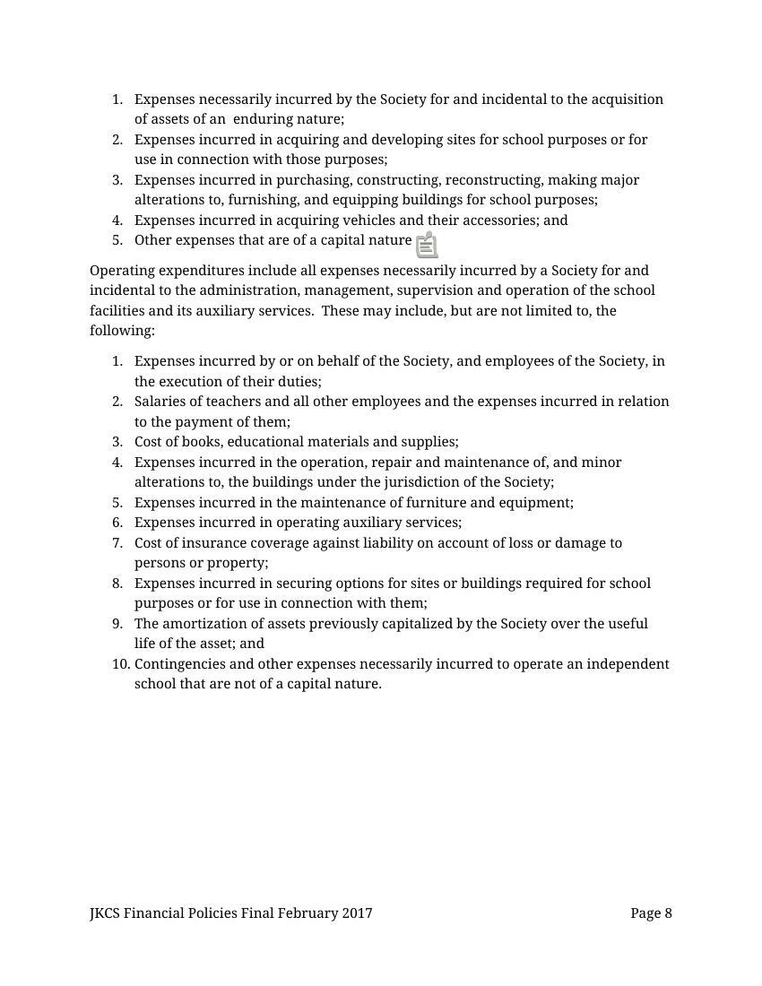 JKCS Finance Policies Final Feb 2017